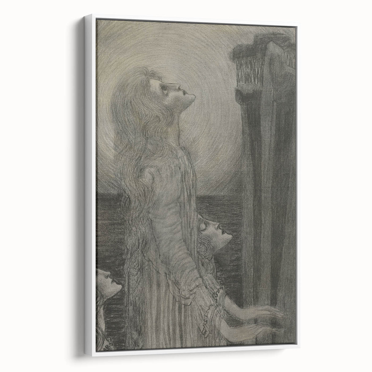 Gothic Ethereal Figures in Moonlight - Dark Decor Style and Gothic Art