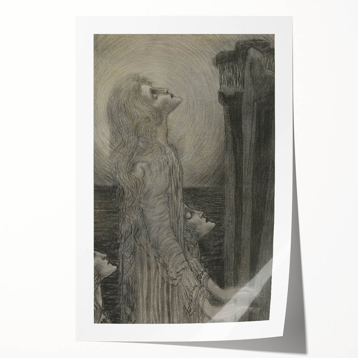 Gothic Ethereal Figures in Moonlight - Dark Decor Style and Gothic Art