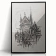 Gothic Cathedral Art | Medieval Architecture Sketch | Gothic Wall Print