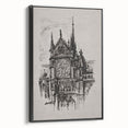 Gothic Cathedral Art | Medieval Architecture Sketch | Gothic Wall Print