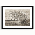 Medieval Gothic Canvas - Riverside Landscape Art for Dark Decor Style