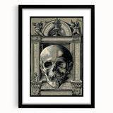 Medieval Gothic Canvas - Intricate Skull Illustration Gothic Wall Art