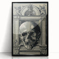 Medieval Gothic Canvas - Intricate Skull Illustration Gothic Wall Art