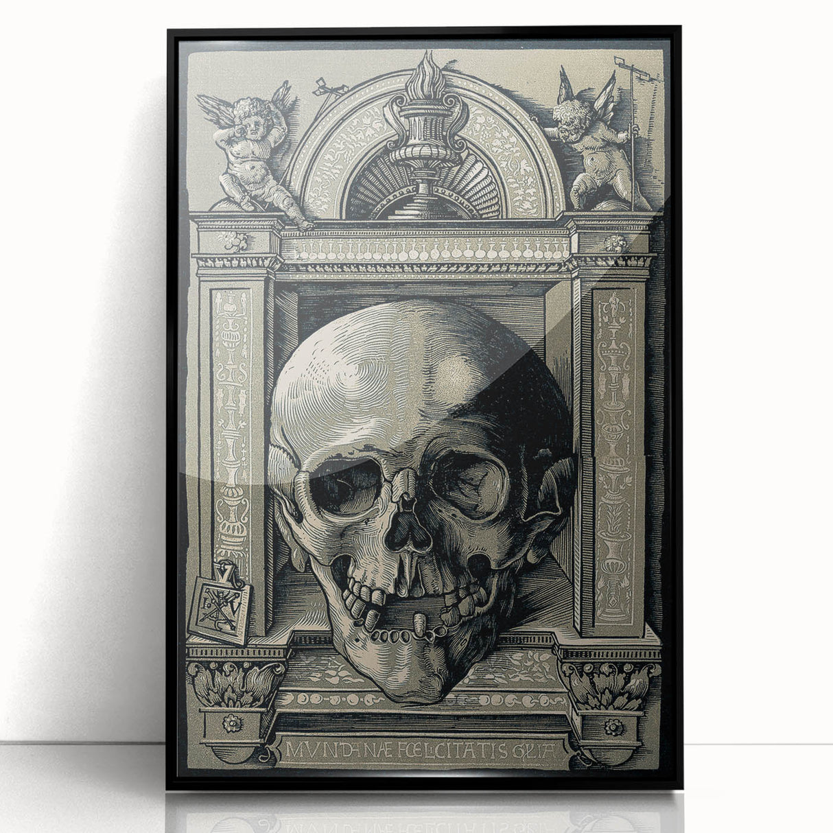 Medieval Gothic Canvas - Intricate Skull Illustration Gothic Wall Art