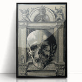 Medieval Gothic Canvas - Intricate Skull Illustration Gothic Wall Art