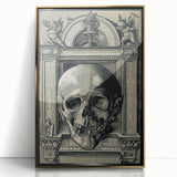 Medieval Gothic Canvas - Intricate Skull Illustration Gothic Wall Art