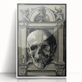 Medieval Gothic Canvas - Intricate Skull Illustration Gothic Wall Art