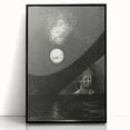 Dark Decor Style - Surreal Gothic Moon and Angel Gothic Canvas Print