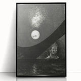 Dark Decor Style - Surreal Gothic Moon and Angel Gothic Canvas Print
