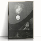 Dark Decor Style - Surreal Gothic Moon and Angel Gothic Canvas Print