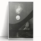 Dark Decor Style - Surreal Gothic Moon and Angel Gothic Canvas Print