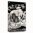 Dark Decor Style - Mysterious Owls Illustration on Gothic Canvas Print