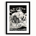 Dark Decor Style - Mysterious Owls Illustration on Gothic Canvas Print