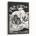 Dark Decor Style - Mysterious Owls Illustration on Gothic Canvas Print