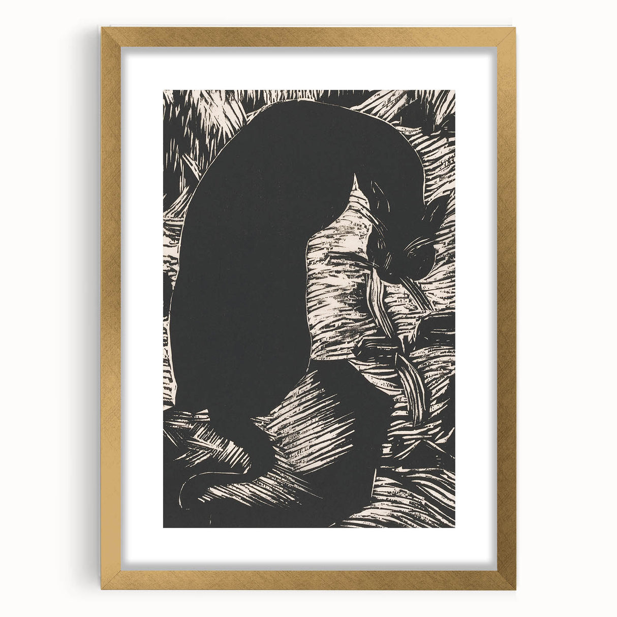 Black Cat Silhouette Print - Mysterious Gothic Wall Art Decor