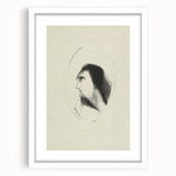 Medieval Gothic Portrait Sketch - Mysterious Figure - Gothic Wall Art