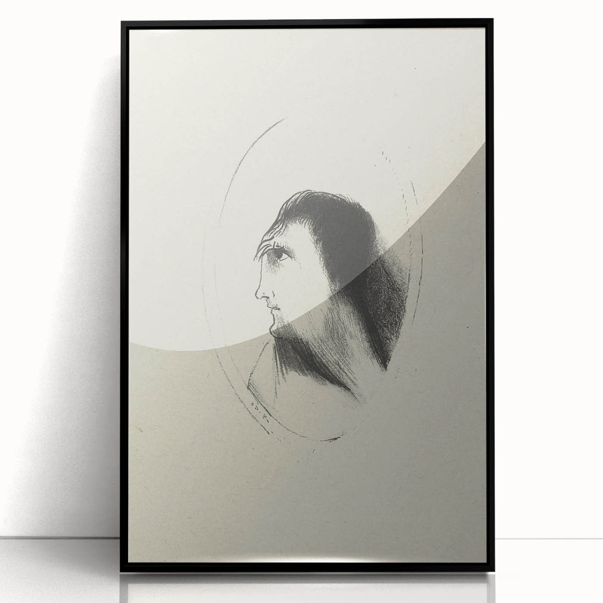 Medieval Gothic Portrait Sketch - Mysterious Figure - Gothic Wall Art