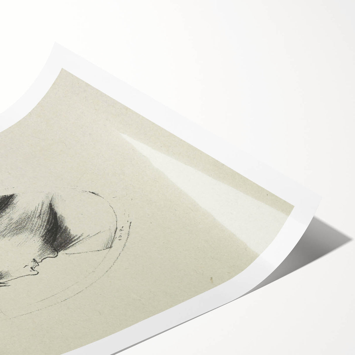 Medieval Gothic Portrait Sketch - Mysterious Figure - Gothic Wall Art