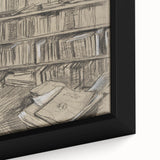Gothic Wall Art | Dark Academia Bookshelf Print for Intellectual Decor