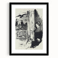 Dark Cityscape and Raven Print - Mysterious Gothic Wall Art Decor