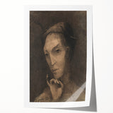 Gothic Artworks: Mysterious Portrait of a Medieval Figure in Dark Tones