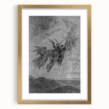 Angels Ascending Print - Mystical Gothic Celestial Wall Art Decor