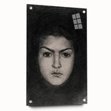 Intense Portrait Sketch - Mysterious Gothic Character Wall Art Print