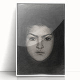 Intense Portrait Sketch - Mysterious Gothic Character Wall Art Print