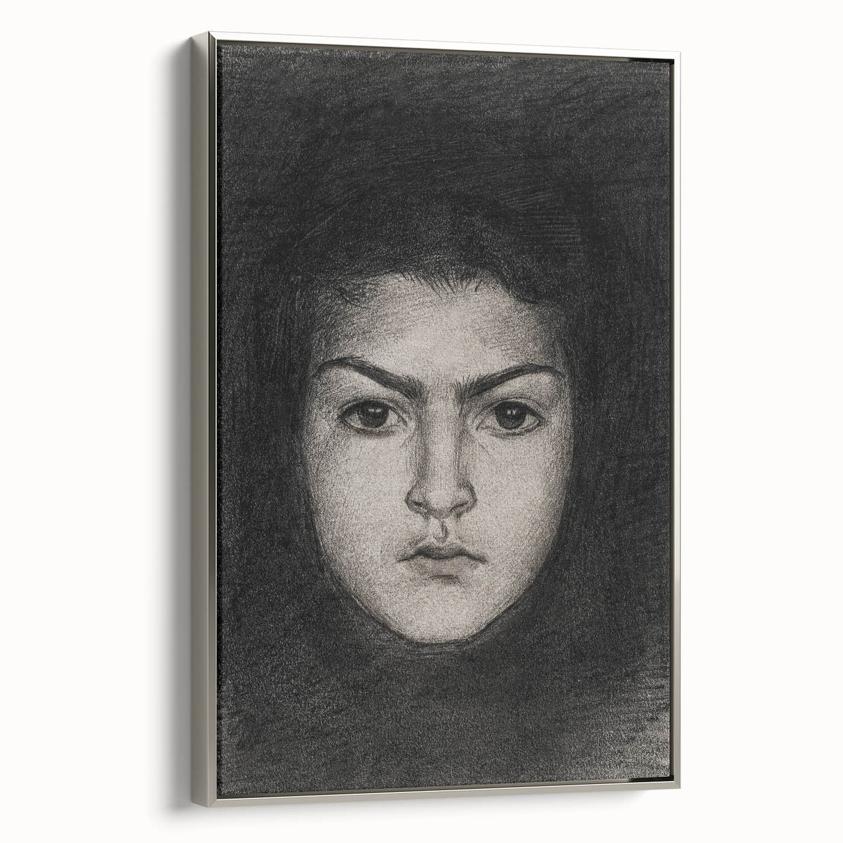 Intense Portrait Sketch - Mysterious Gothic Character Wall Art Print