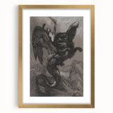 Gothic Wall Art - Dark Mythical Creature in Vintage Gothic Fantasy Print
