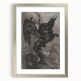 Gothic Wall Art - Dark Mythical Creature in Vintage Gothic Fantasy Print