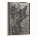 Gothic Wall Art - Dark Mythical Creature in Vintage Gothic Fantasy Print