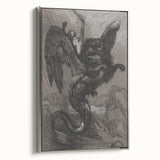 Gothic Wall Art - Dark Mythical Creature in Vintage Gothic Fantasy Print