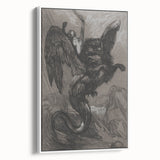 Gothic Wall Art - Dark Mythical Creature in Vintage Gothic Fantasy Print