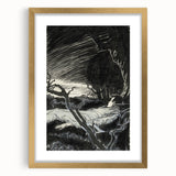 Gothic Wall Art - Mysterious Night Scene with Sleeping Figure in Dark Decor