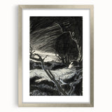 Gothic Wall Art - Mysterious Night Scene with Sleeping Figure in Dark Decor