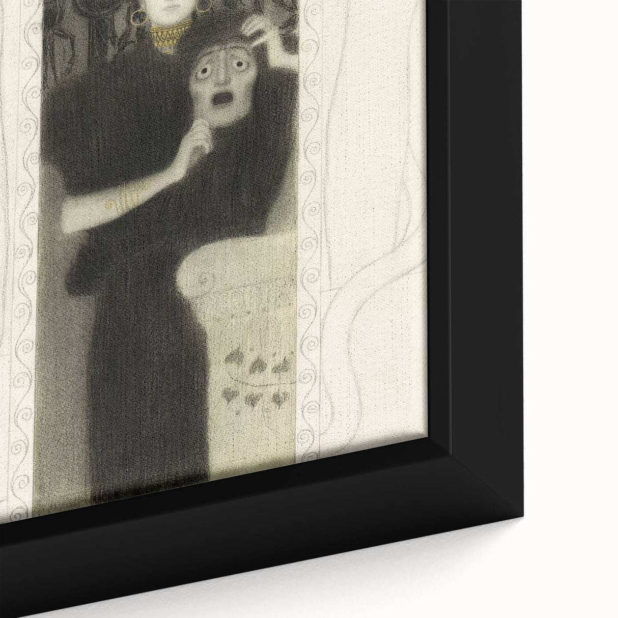 Gothic Wall Art - Tragic Mask and Woman in Vintage Gothic Fantasy Print