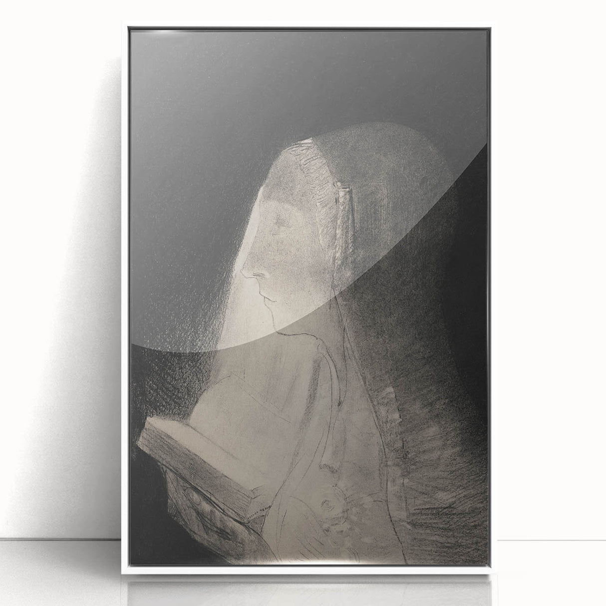 Gothic Wall Art – Vintage Gothic Print of Veiled Woman Reading