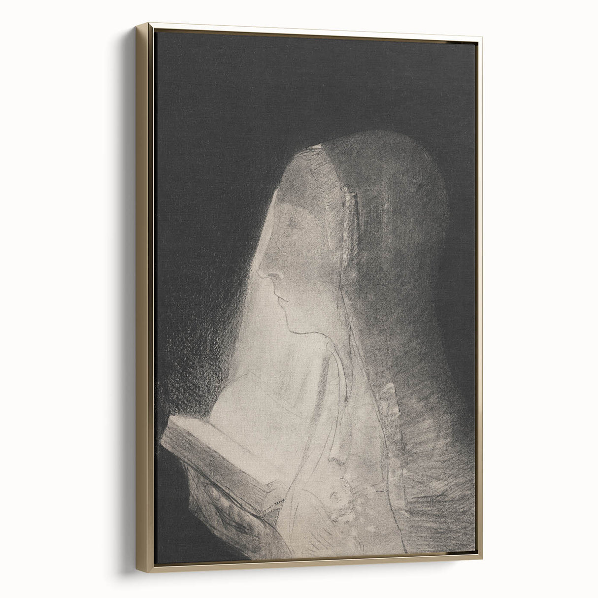 Gothic Wall Art – Vintage Gothic Print of Veiled Woman Reading