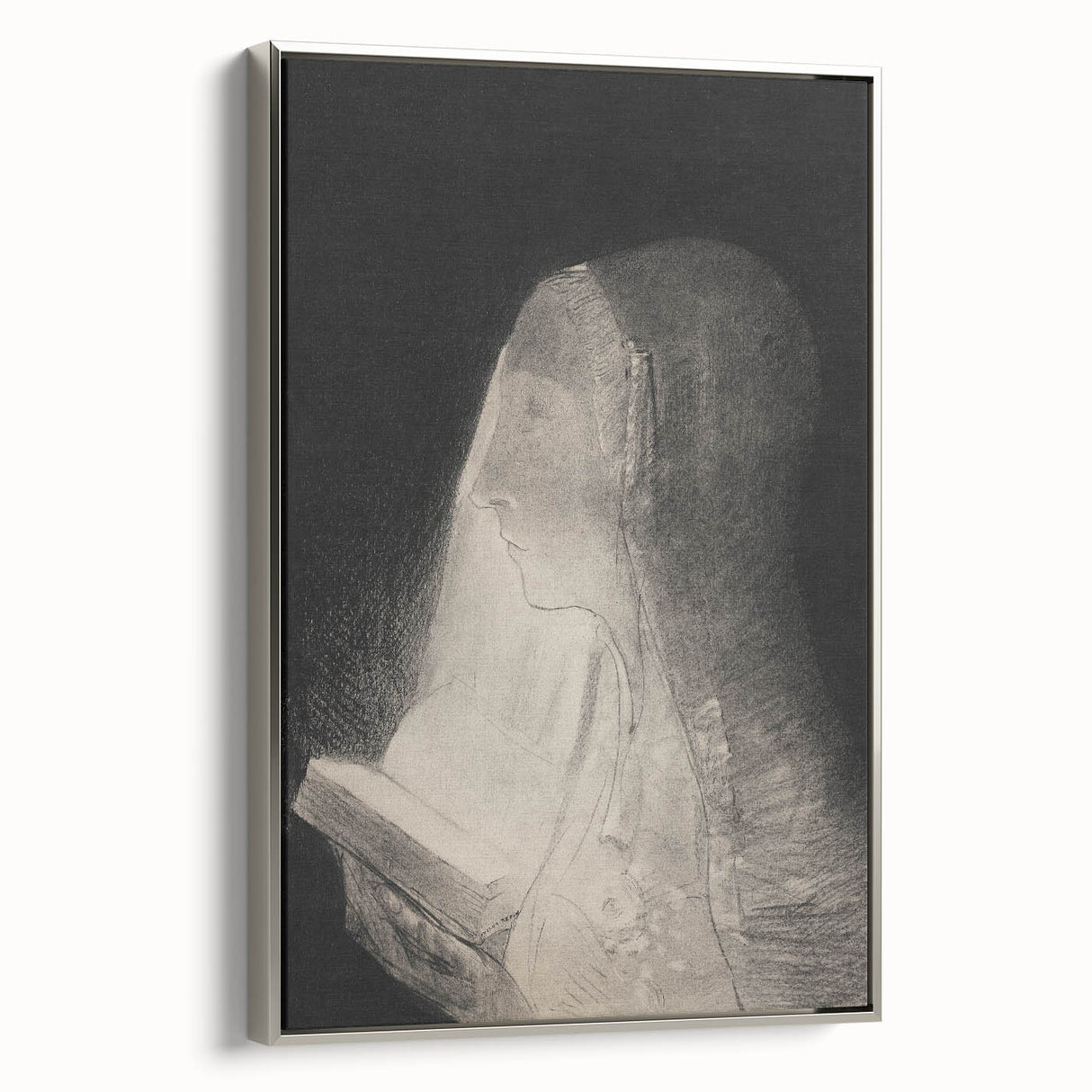 Gothic Wall Art – Vintage Gothic Print of Veiled Woman Reading