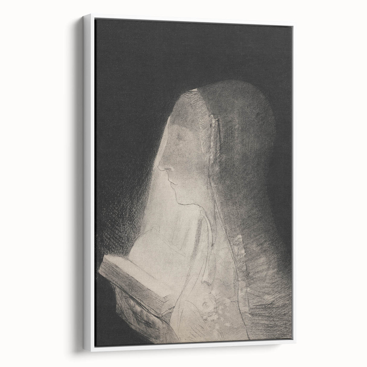 Gothic Wall Art – Vintage Gothic Print of Veiled Woman Reading