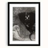 Gothic Wall Art – Vintage Gothic Print of Sphinx and Dark Figure