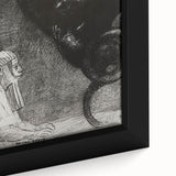 Gothic Wall Art – Vintage Gothic Print of Sphinx and Dark Figure