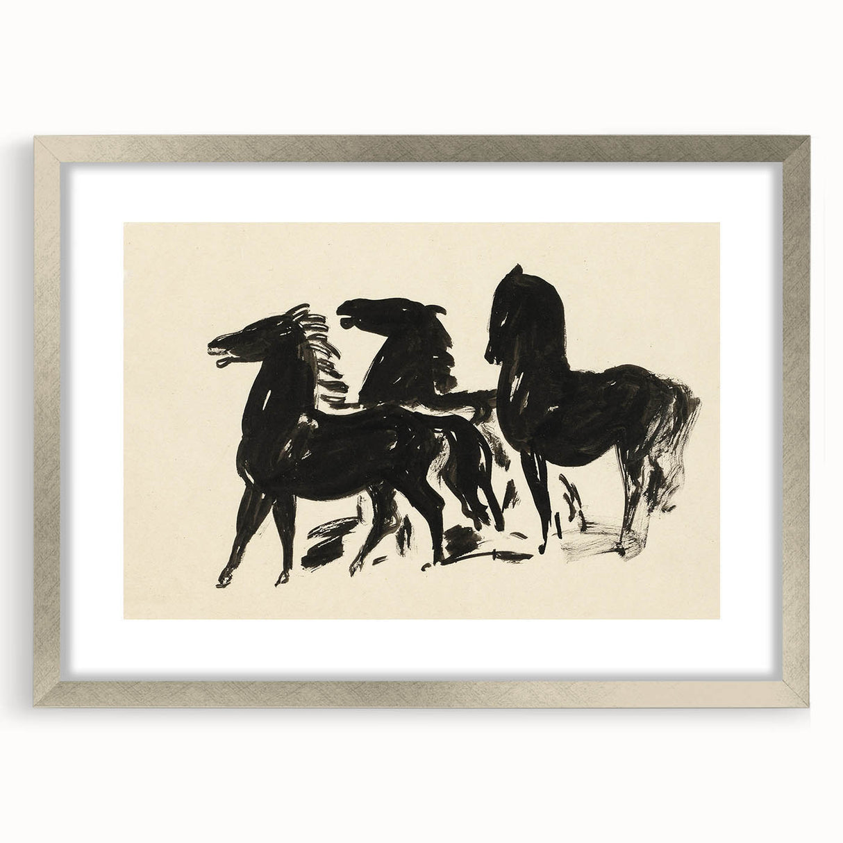 Grunge Wall Art - Abstract Horse Canvas Print for Edgy Decor