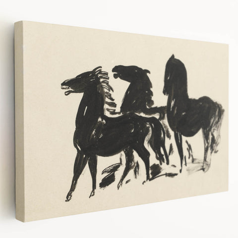Grunge Wall Art - Abstract Horse Canvas Print for Edgy Decor