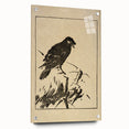 Minimalist Bird Grunge Art - Abstract Black and White Canvas Print