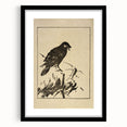 Minimalist Bird Grunge Art - Abstract Black and White Canvas Print