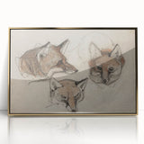 Grunge Fox Sketches - Vintage Grunge Aesthetic Canvas Print Art