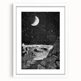 Grunge Wall Art - Cosmic Lunar Landscape Print - Space Grunge Decor