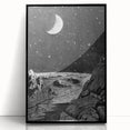 Grunge Wall Art - Cosmic Lunar Landscape Print - Space Grunge Decor